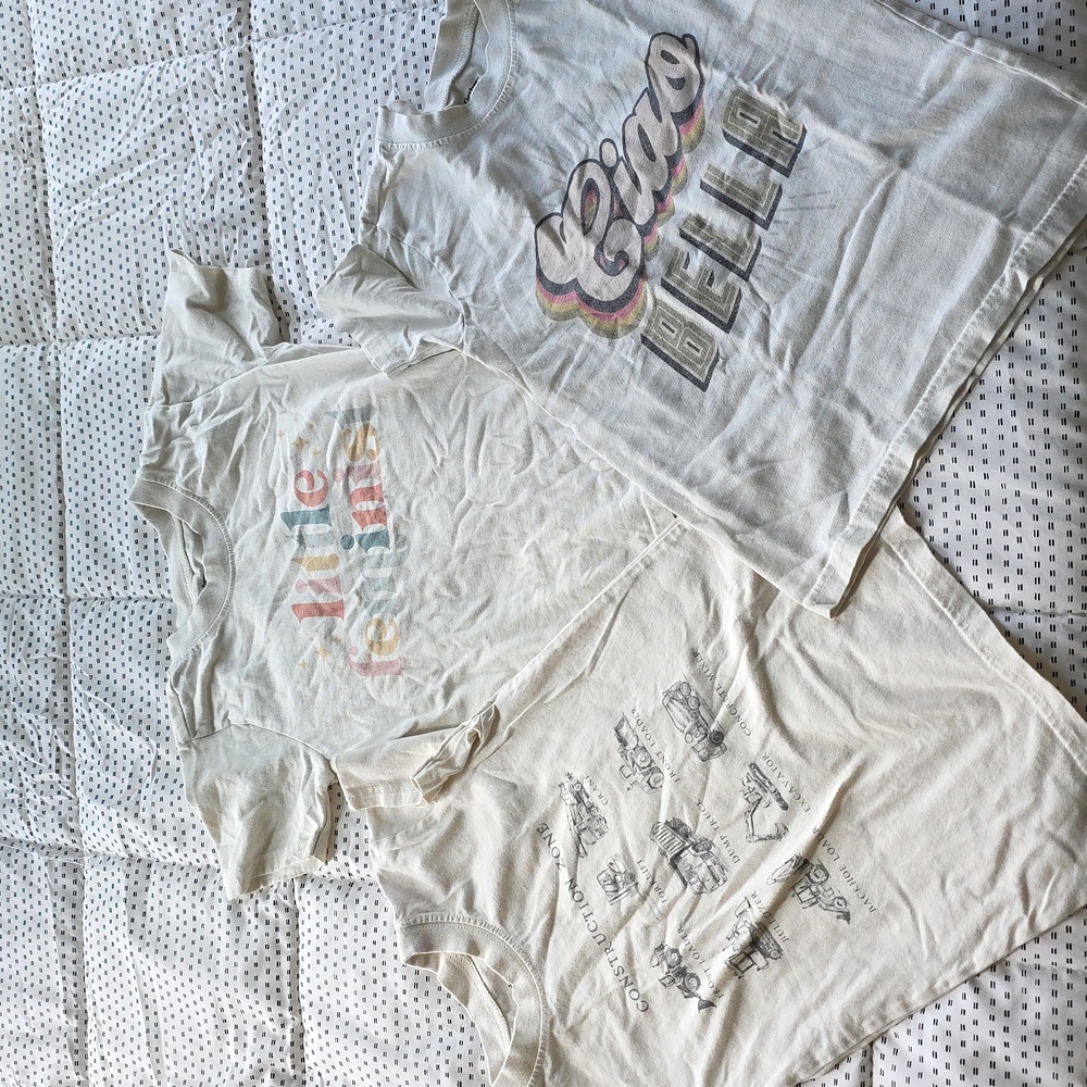 Set Of 3 Gerber Kids Graphic Tees - Cream